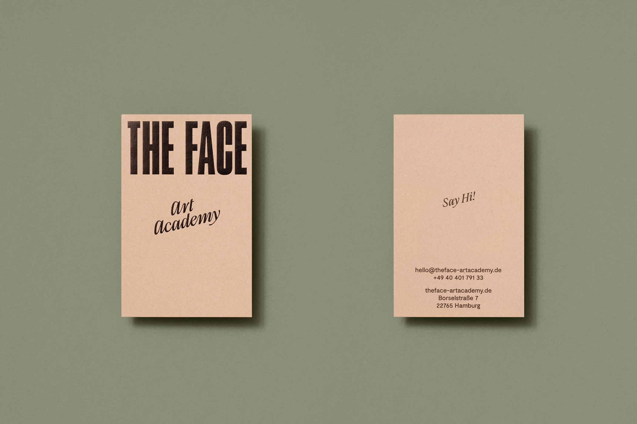 Business cards THE FACE – art academy